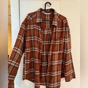 Boyfriend Fit Burnt Orange Flannel